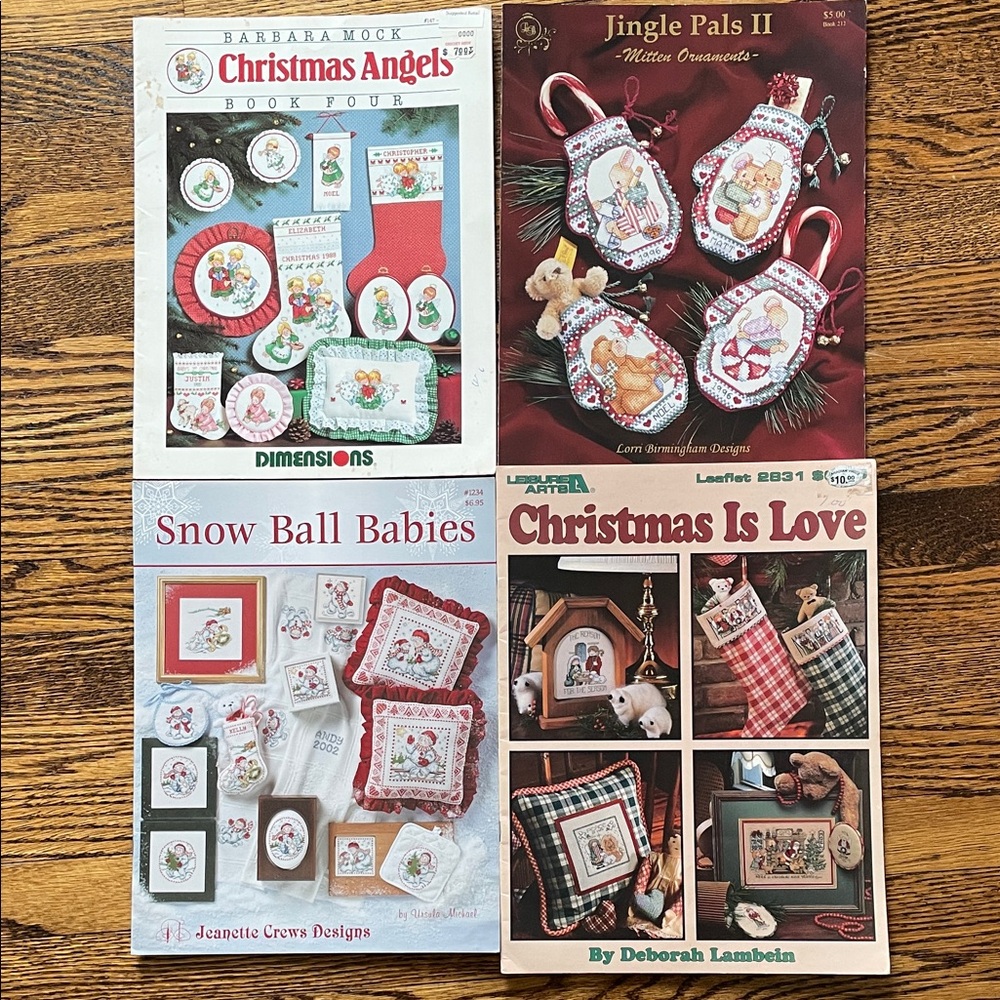 Four Christmas Cross Stitch Pattern Books